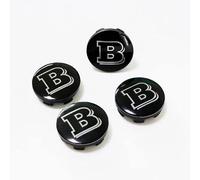dzggs 4 pièces Auto Cache Moyeux pour Smart Brabus 56mm, ABS Aluminium Enjoliveur Centre Roue Couvercle de Moyeu Central de Jante avec Logo