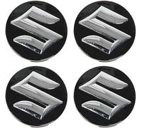 dzggs 4 pièces Auto Cache Moyeux pour Suzuki Alto 2009-2023, ABS Aluminium Enjoliveur Centre Roue Couvercle de Moyeu Central de Jante avec Logo,Black-58mm