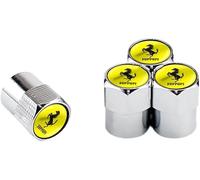 dzggs 4 Pièces Auto Capuchon de Valve pour Ferrari 430 F12 458 488 812 F8 456 Portofino Roma, Bouchons de Valve de Pneu, Anti Fuite Bouchon Résistant à la Corrosion Pneu Protection Accessoire,C
