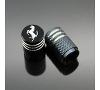 dzggs 4 Pièces Auto Capuchon de Valve pour Ferrari, Bouchons de Valve de Pneu, Anti Fuite Bouchon Résistant à la Corrosion Pneu Protection Accessoire