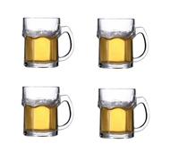 DZGUAI 4 Pack Verres à bière avec poignée - 500ML Glass Steins, Classic Beer Mug Gl
