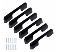 DZHTUF Lot De 6 Poignée Pour Placards,Poignées De Meubles Modernes,Poignée De Porte En Aluminium,Poignées D'armoires De Cuisine,Poignee De Tiroir,Installation Simple,Avec Vis,Black-holecenters:800mm