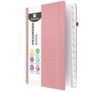 Dzhzal Carnet de mots de passe avec onglets alphabétiques pour les personnes âgées, carnet de mots de passe organisé à spirale, carnet de mots de passe pour adresse Internet, organiseur de mots de