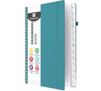 Dzhzal Carnet de mots de passe avec onglets alphabétiques pour les personnes âgées, carnet de mots de passe organisé à spirale, carnet de mots de passe pour adresse Internet, organiseur de mots de