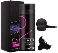 Dzhzuj Easy Hair Building Fiber Set Volumizing Cover Up Powder Spray, Magical Fluffy Thin Hair Powder Hair Line Shadow Makeup for Thickener To Instantly Cover Thinning Hair (Black)
