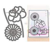 DzIxY Daisy Rose Fleurs Matrices en Métal pour la Création de Cartes Kit Gaufrage Papier Die Cuts Set Scrapbook Pochoir Fournitures Modèles Machine