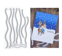 DzIxY Ensemble de quelques matrices de découpe en métal à lignes ondulées simples pour la fabrication de cartes, embossage, découpes en papier, albums, pochoirs, modèles de scrapbooking, pochettes de