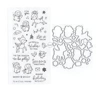 DzIxY Ensemble de tampons transparents en forme de pingouin Sika et de matrices de découpe en métal pour la fabrication de cartes, le scrapbooking, les fournitures en papier, les joints en silicone