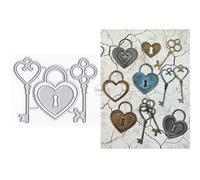 DzIxY Heart Lock Key Matrices de découpe en métal pour kit de fabrication de cartes Gaufrage Papier Die Cuts Scrapbook Machine Pochoirs Poches de rangement Fournitures