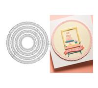 DzIxY Matrices de découpe en métal avec cadre de fond circulaire pour la fabrication de cartes, gaufrage, papier, scrapbooking, fournitures et modèles de machines