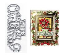 DzIxY Matrices de découpe en métal avec inscription « With Love at Christmas » pour la fabrication de cartes, le gaufrage, le papier, le scrapbooking, les pochoirs, les pochettes de rangement, les