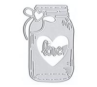 DzIxY Matrices de découpe en métal en forme de bouteille en forme de cœur pour tampons transparents et matrices de découpe en métal pour la fabrication de cartes, le scrapbooking, les fournitures de