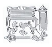 DzIxY Matrices de découpe en métal en forme d'écureuil de chaise de parc pour la fabrication de cartes, gaufrage, papier, scrapbooking, pochoirs, poches de rangement