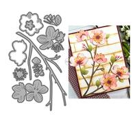 DzIxY Matrices de découpe en métal pour patchwork, fleurs de pêche, branches d'arbre, kit de fabrication de cartes, gaufrage, papier, scrapbooking, fournitures de machines, modèles