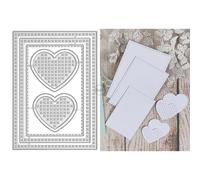 DzIxY Matrices de découpe rectangulaires en forme de cœur pour la fabrication de cartes, le gaufrage, le papier, le scrapbooking, les fournitures