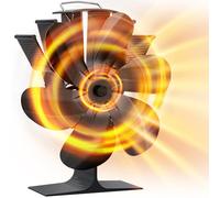 DZKKIUR Ventilateur Poele à Bois 6 Pales Ventilateur de Cheminée Alimenté à la Chaleur Fonctionnement Silencieux Économie d'Énergie pour Poêle à Bois Cheminée Gaz Bûche