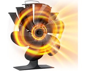 DZKKIUR Ventilateur Poele à Bois 6 Pales Ventilateur de Cheminée Alimenté à la Chaleur Fonctionnement Silencieux Économie d'Énergie pour Poêle à Bois Cheminée Gaz Bûche