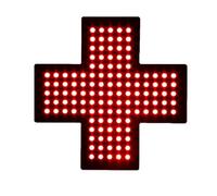 DzkZen Enseigne Lumineuse LED en Forme De Croix MéDicale avec éClairage Ultra-Brillant - Enseigne NéOn Suspendue en Forme De Croix pour Pharmacies, Cliniques Et Parapharmacies Red-35 * 35cm
