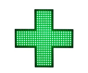 DzkZen Enseigne Lumineuse LED en Forme De Croix MéDicale avec éClairage Ultra-Brillant - Enseigne NéOn Suspendue en Forme De Croix pour Pharmacies, Cliniques Et Parapharmacies Green-48 * 48cm