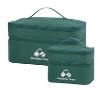 Dzmuero 2 Stück Erste Hilfe Tasche, Leere, Wasserdichte tragbare, große Kapazität, Medikamenten Aufbewahrung für Zuhause, Büro, Reisen, Wohnmobile, Modisch
