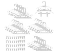 Dzmuero Cintre pour Bebe, 20 pièces Cintre Anti-Dérapant et Réglable avec Crochet Emboîtable et 2 Pinces, Gain de Place pour Bébés et Jeunes Enfants