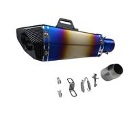 DZNEFYUP Silencieux Échappement Moto pour Y&amaha FZ1 YZF R6 R15 R3 Nmax NMAX 51mm Tuyau Silencieux Échappement Moto(Bleu)