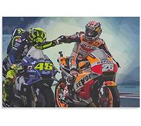 DZOEU Kit complet de broderie diamant 5D à faire soi-même, motif Moto GP, 40 x 50 cm