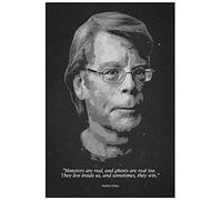 DZOEU Kit de broderie diamant 5D à faire soi-même, citations motivantes de Stephen King, 2 pièces, 50 x 60 cm