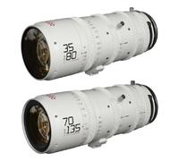 DZOFilm Catta FF Zoom Bundle 35 - 80 + 70 - 135 T 2.9 Blanc Monture en E dans un étui rigide