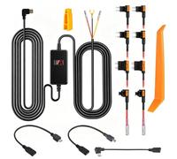 DZOMK Kit de câbles d'adaptation multi-interfaces pour caméra embarquée (Type-C + micro USB + mini USB), adaptateur 12 V-24 V vers 5 V/3 A avec affichage de la tension, mode stationnement 24 heures