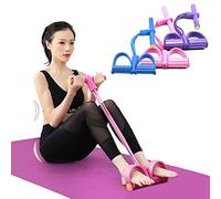DZOZO Ensemble multifonctionnel d'entraînement de résistance avec 4 tubes, bande de résistance à pédales, corde à tirer pour abdominaux, entraîneur de pédales, corde de traction, entraîneur de sport