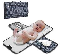 DZOZO Matelas à langer portable avec poches de rangement pour bébé - Station à langer de voyage avec oreiller intégré - Essenials pour nouveau-né