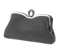DZOZO Pochette de soirée avec strass pour femme - Sac en cristal brillant pour fête d'oiseau, Noir-a, Medium