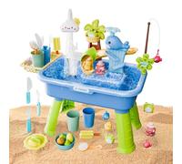 DzpKrka 5 en 1 Évier Enfant avec Eau Courante Et Pompe, 54x29x53cm Jouez À L'évier avec Les Eaux Courantes, Tables d'eau avec EauCourante Table À Eau 2026 Evier Table D'Activité Aquatique, pour 4 À 8