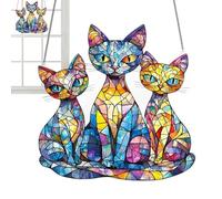DzpKrka Attrape-Soleil pour Chat pour fenêtre, Attrape-Soleil pour Chat pour fenêtre intérieure | Pendentif de Voiture de Chat coloré Acrylique 2D | Décoration de Maison créative et Mignonne,
