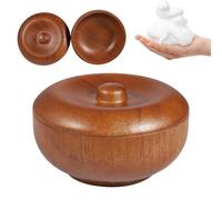 DzpKrka Bol à crème à raser - Bol à savon en bois livré avec couvercle | Porte-crème à raser pour le bain | Pour utilisation à la maison, salle de bain, douche, salon, soins personnels et voyages