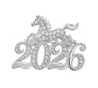 DzpKrka Broches Vintage - Décorations Chic en Pierres de Strass pour l'Année du Cheval - Épinglettes 2026,pour Sac à Dos Écharpe Robe Chapeau Pull Vêtements