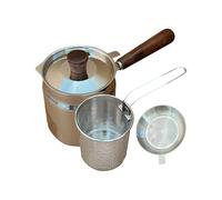 DzpKrka Friteuse à immersion petite | Casserole de grande capacité avec panier et passoire en acier inoxydable | friteuse d'intérieur pour bacon, frites, poisson, nachos camping maison