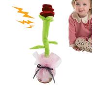 DzpKrka Jouet pour parler, fleur de danse | Wrawing portable chantant des fleurs en peluche | Interactive Electric USB USB Toys d'apprentissage éducatif pour l'anniversaire et le festival de Noël
