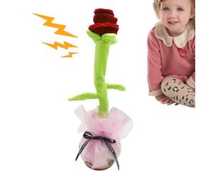 DzpKrka Jouet pour parler, fleur de danse | Wrawing portable chantant des fleurs en peluche | Interactive Electric USB USB Toys d'apprentissage éducatif pour l'anniversaire et le festival de Noël