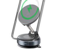 DzpKrka Support de téléphone à ventouse - Chargeur sans fil pliable - Chargeur sous vide avec base magnétique - Pour SUV, camion, berline, navigation, voyage, voiture, bureau, miroir, fitness