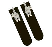 dzqad 1 Paire Chaussettes Chat Avec Boules - Chaussettes Amusantes, Chaussettess Douces Avec Motif Chat, Hosierrie Respirante Pour Les Déplacements À La Maison, Unisexe, Pour Les Amoureux De Chats