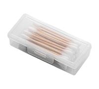 dzqad 2 Porte-cotons-tiges - Petit Portable Distributeur Coton Tige, Transparent En PP, Boîte De Rangement Pour Tampons De Maquillage, Petit Support Pour Boules De Coton, Pour Rangement Cures-Dents