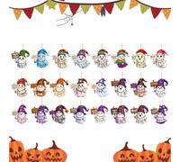 dzqad 2025 Calendrier De Compte À Rebours Pour Halloween | Calendrier de Compte à Rebours avec 24 Pendants Fantôme Plat - Objet de Collection à Plat Accessoire Décoratif pour Sac