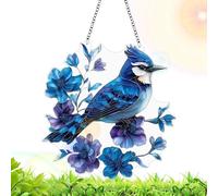dzqad Attrape-Lumière, Geai Bleu Pendentifs 2D en Acrylique, Décoration pour Maison pour Chambre Patio Balcon Véranda Cuisine Salon Cadeau pour Maison Neuve Cour Jardin Arrière-Cour