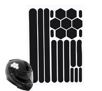 dzqad Autocollants Réfléchissants - Autocollants Pour Casque De Moto, Bandes Réfléchissantes Noires, Réflecteurs De Visibilité Nocturnes, Pour Casque De Moto, Scooter, Vélo, Poussette, buggys,