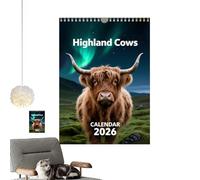 dzqad Calendrier 2026 - Planificateur Mensuel Animaux de Noël,Organisateur De Calendrier Animal Avec Bloc De Notes,pour Planning Notes À Faire Porche Salle de Classe Bureau Salon Dortoir Anniversaire