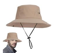 dzqad Chapeau de Pêche | Chapeaux D'Extérieur UPF50+ pour Hommes Protection Solaire - Protection Solaire Pliable Type Seau avec Cordon Élastique pour Voyage Randonnée Camping Plage Travail Baseball