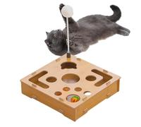 dzqad Coffret de Lime à Griffes pour Chat - Planche d'Enrichissement en Bois avec Labyrinthe - avec Balle à Clochette et Lime à Griffes pour Chat,Destiné à Chiot Lapin Jeu d'Intérieur et Chien