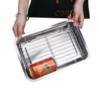 dzqad De Cuisson | Acier Inoxydable Anti-Adhésif Avec Grille De Refroidissement | Grande de Cuisson pour Ustensiles de,Pour Maison Cuisine Grill Four BBQ Fruit Légume Viande Pain